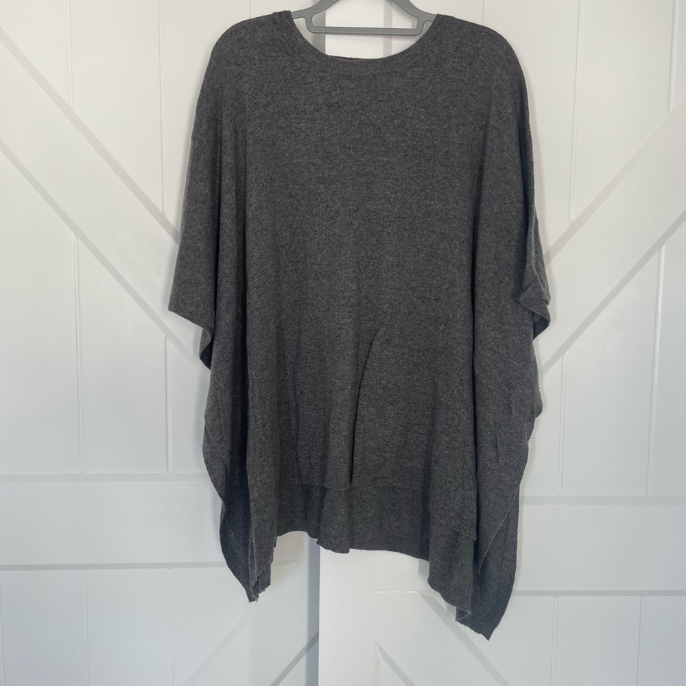 Mystree Charcoal Knit poncho sweater